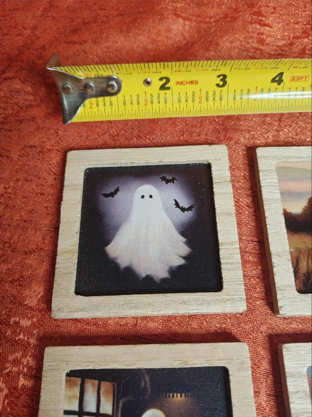 Wooden Framed Magnet Ghost Tiles - Decorative Small